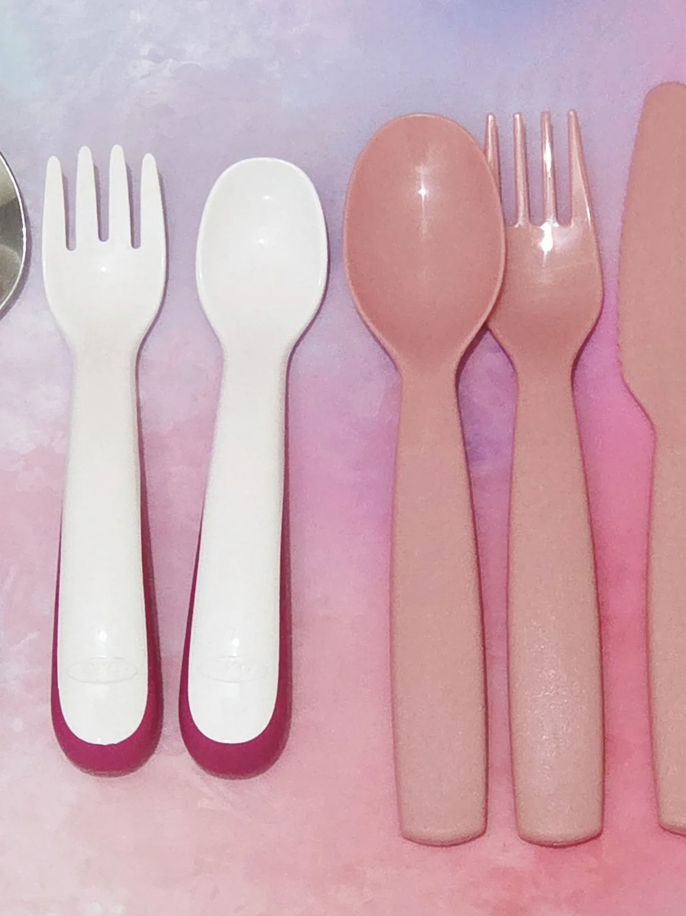 Toddler, Little Girl, Cutlery Utensil Dinnerware Sets (Minnie Mouse, Pink, Blue)